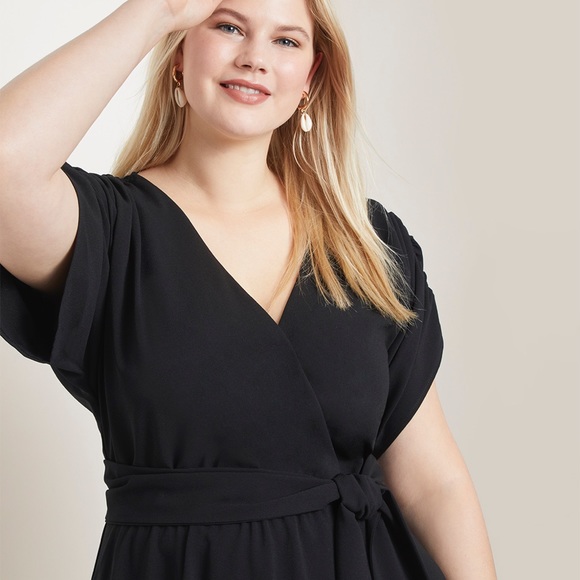 Eloquii Dresses & Skirts - Gorgeous Handkerchief Hem Black Dress